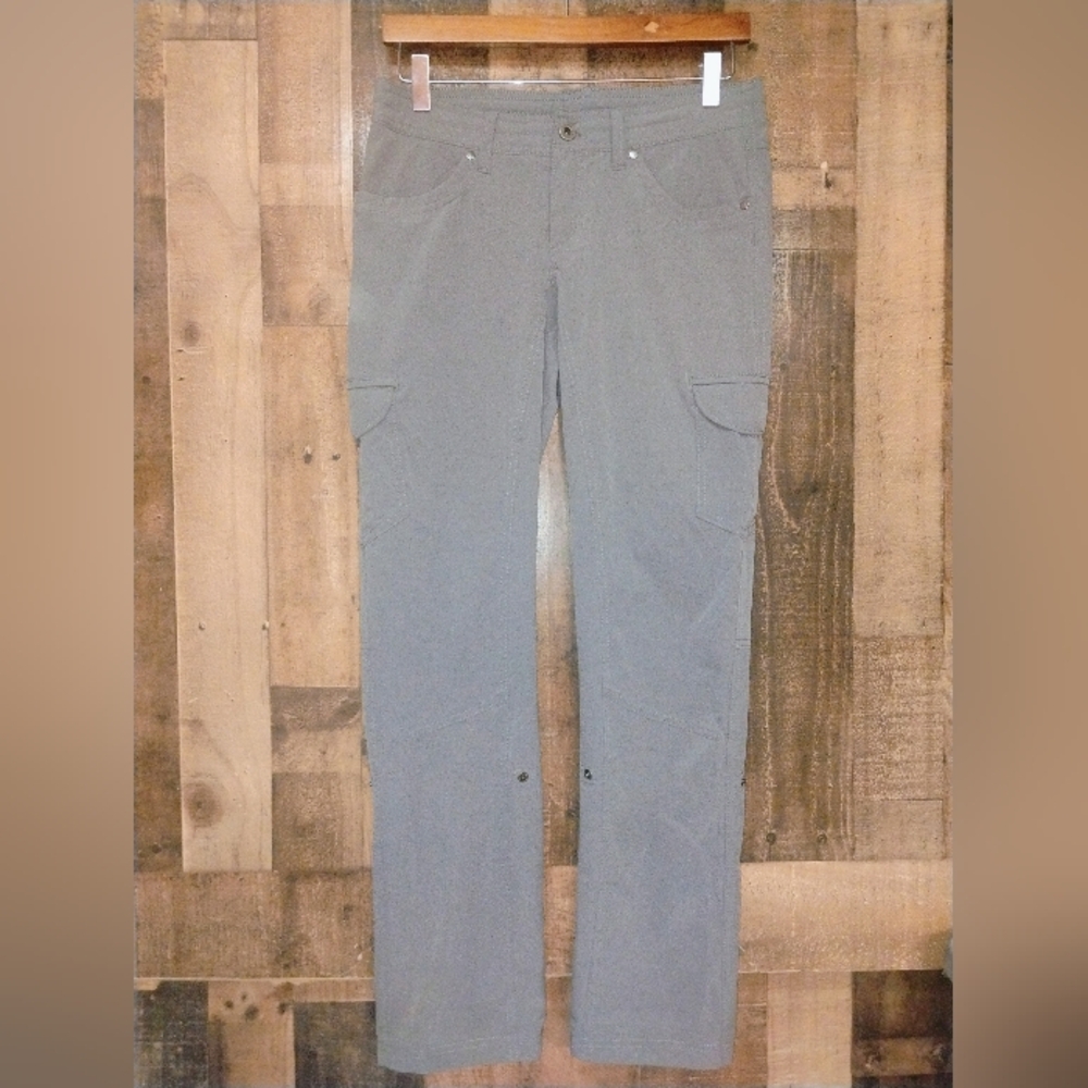 KUHL Women's Straight Leg Hiking Athletic Gray Cargo Pants Size 4 Short